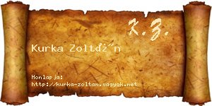 Kurka Zoltán névjegykártya